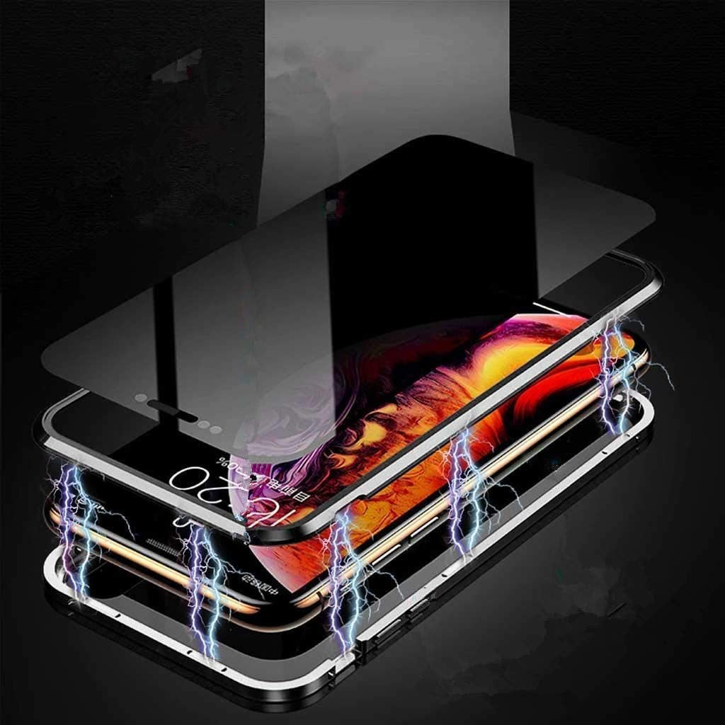 New Titanium Dual Magnetic Privacy Glass Case With 360° Drop Protection