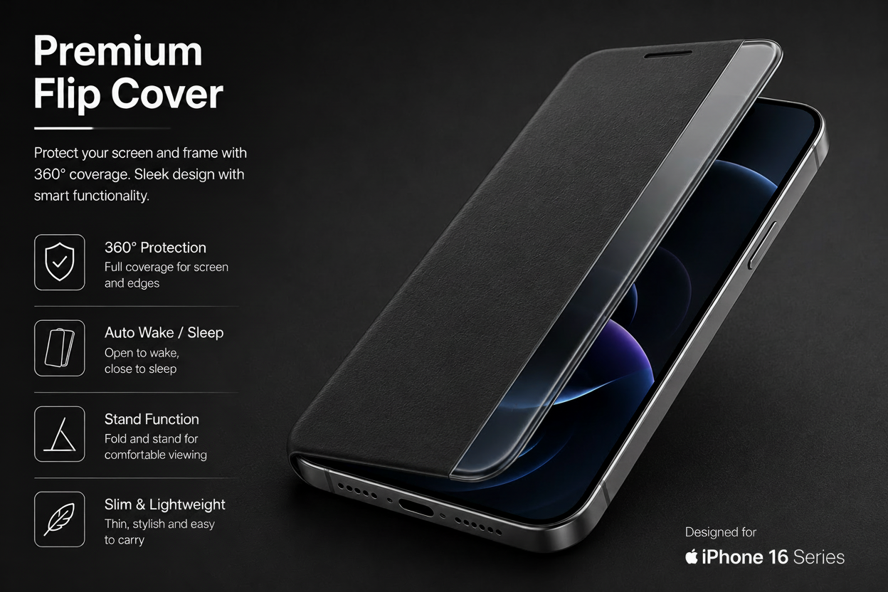 Smart View Flip Case for Iphone 16 Series