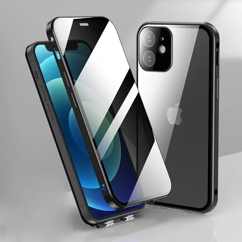 New Titanium Dual Magnetic Privacy Glass Case With 360° Drop Protection