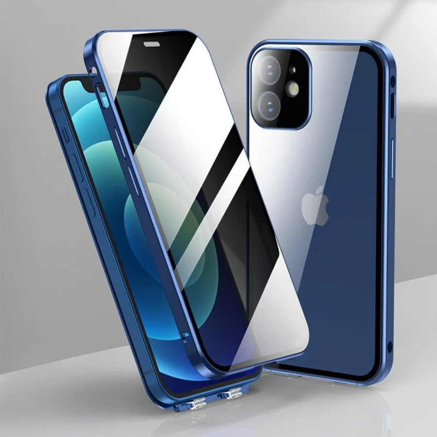 New Titanium Dual Magnetic Privacy Glass Case With 360° Drop Protection