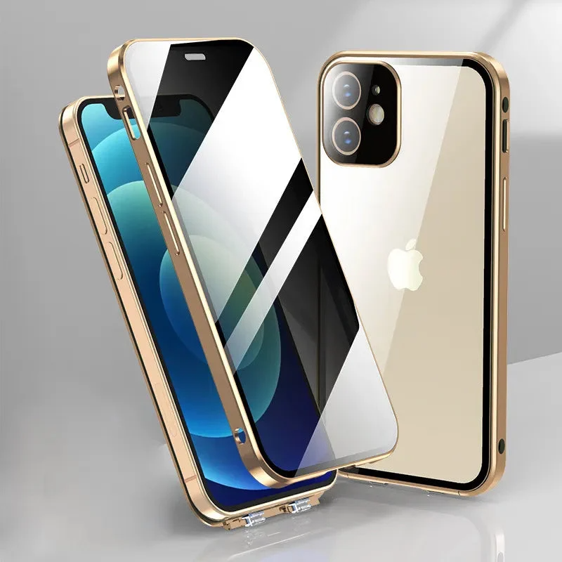 New Titanium Dual Magnetic Privacy Glass Case With 360° Drop Protection