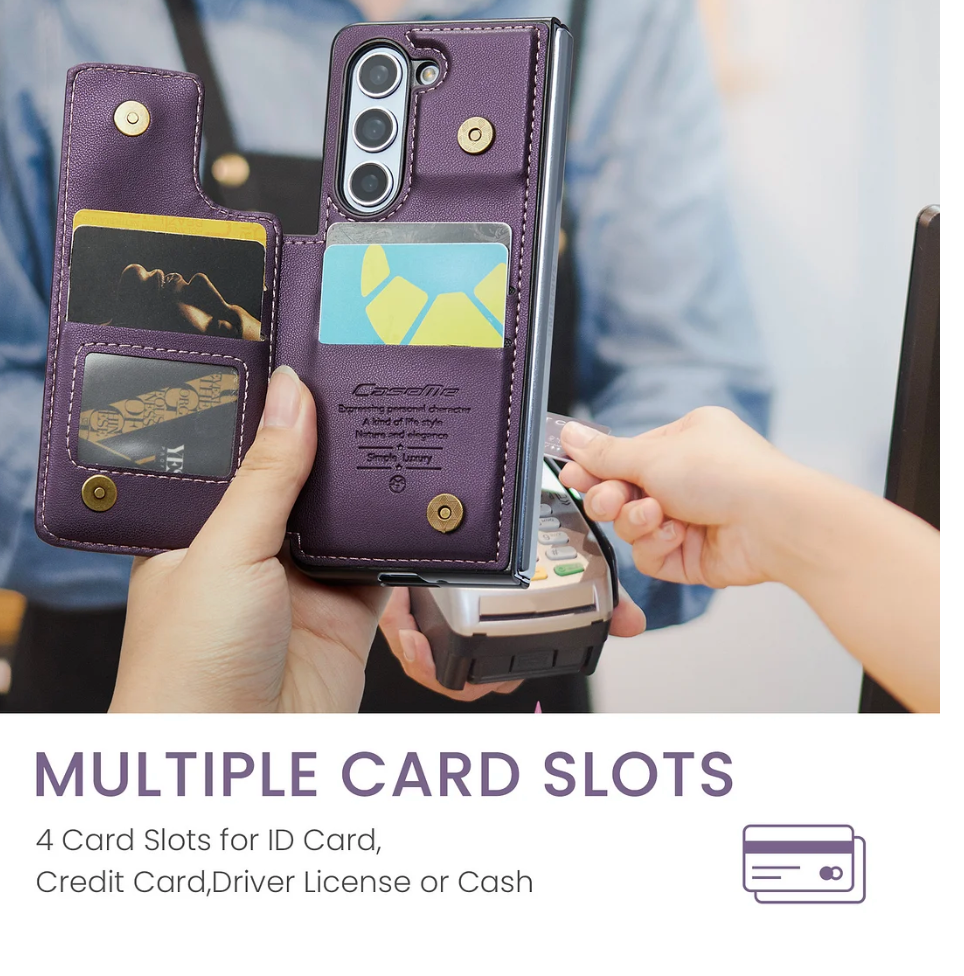 Luxury Leather Phone Case With 4 Cards Slot,Kickstand And Stylus For Galaxy Z Fold 4