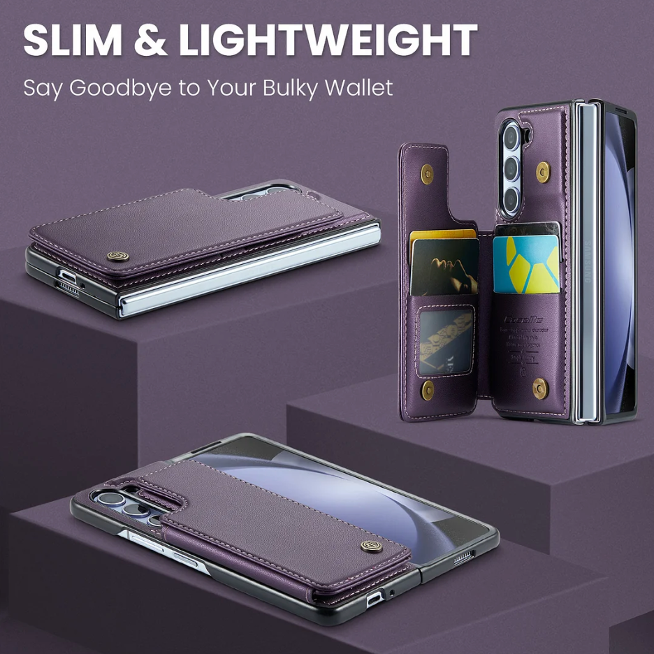 Luxury Leather Phone Case With 4 Cards Slot,Kickstand And Stylus For Galaxy Z Fold 4