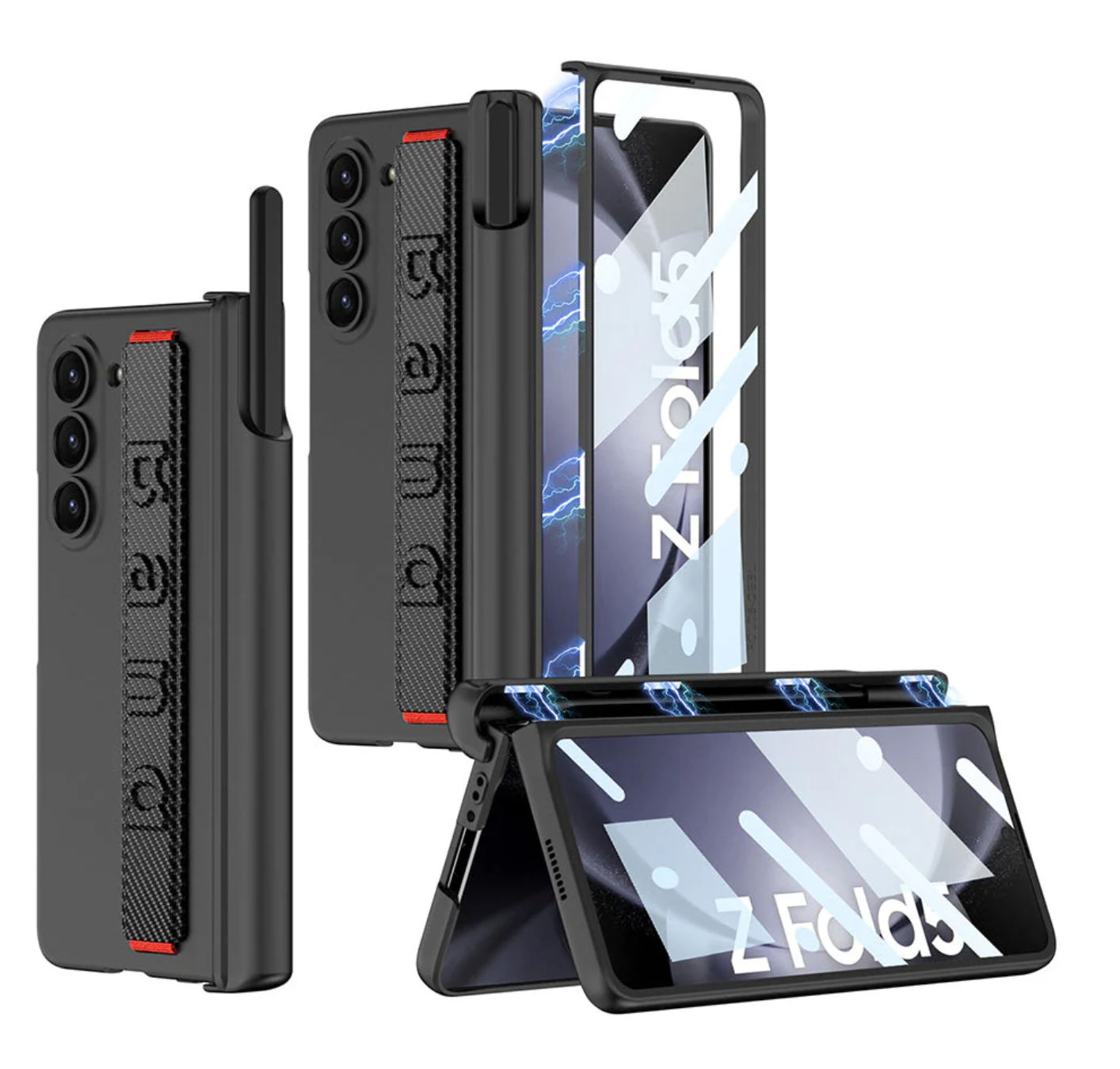 Magnetic Hinge Wristband S Pen Slot Case For Samsung Galaxy Z Fold 5