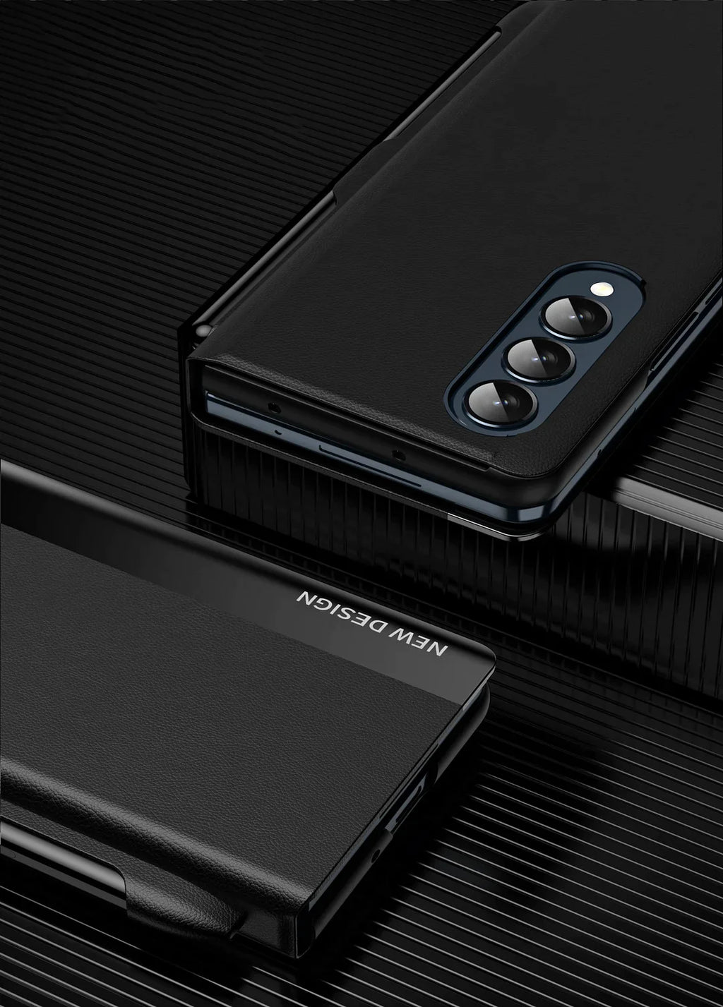 Luxury Electroplated Leather Magnetic Phone Case for Z Fold 5