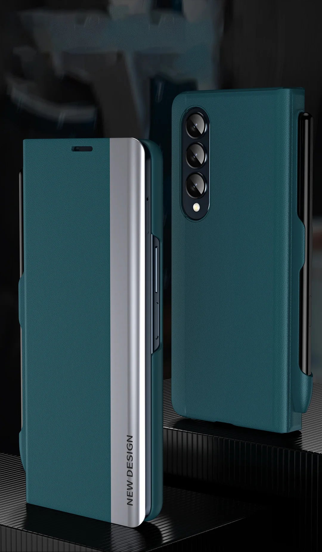 Luxury Electroplated Leather Magnetic Phone Case for Z Fold Series