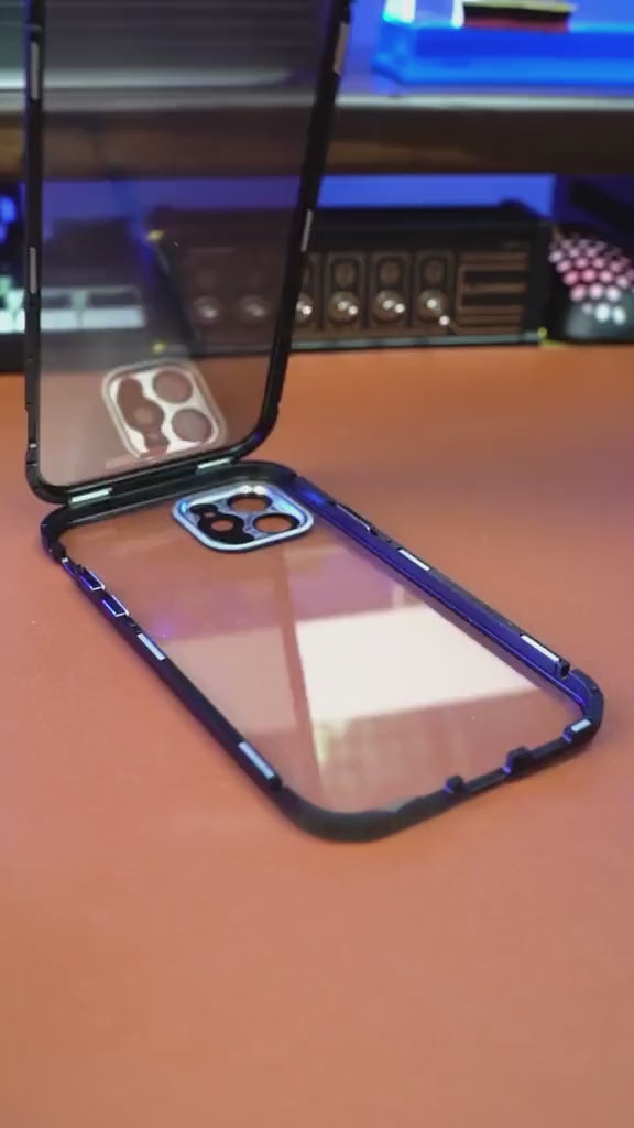 New Titanium Dual Magnetic Privacy Glass Case With 360° Drop Protection