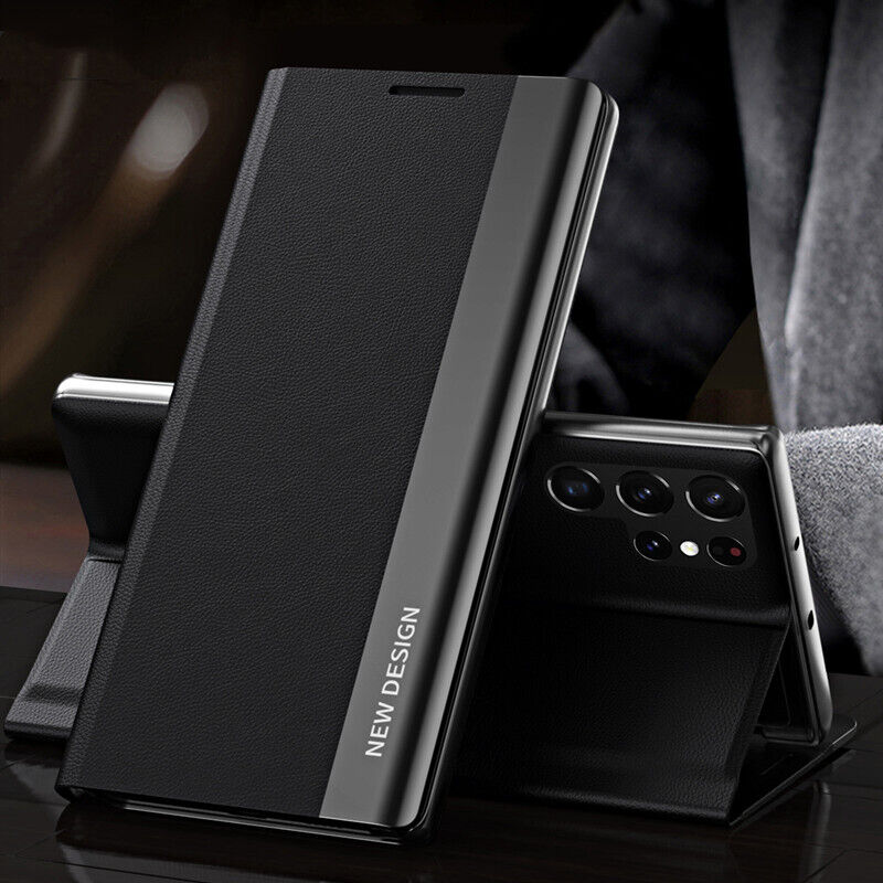 Galaxy S24 Series PU Leather  Side Window Flip Case