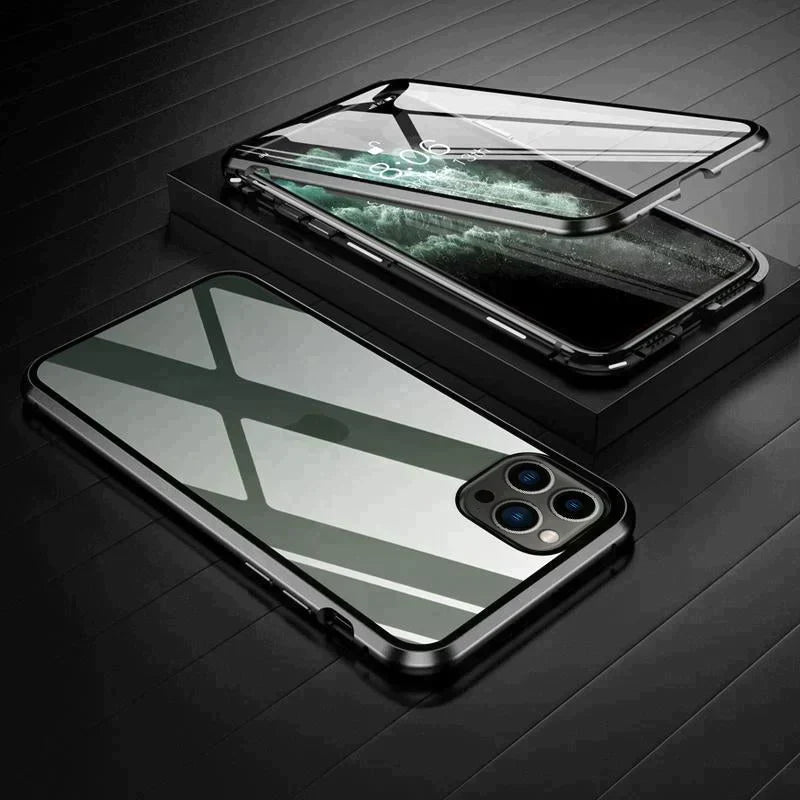 iPhone 15 Series (Front+Back) Double Magnetic Glass Case